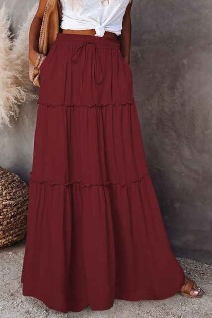 WW | Hoch-taillierter Rock im Boho-Stil