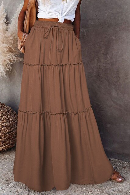 WW | Hoch-taillierter Rock im Boho-Stil