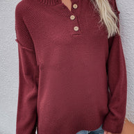 WW Solid Color Übergrößen V-Ausschnitt Pullover