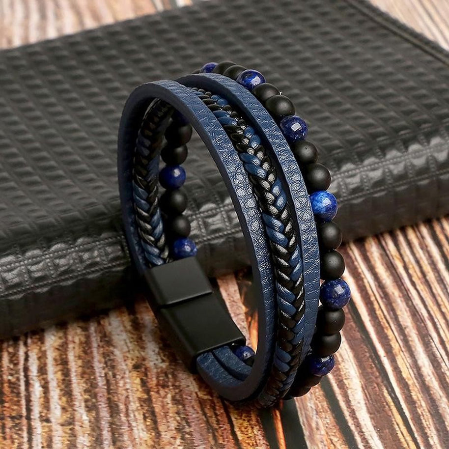 WW | Stilvolles Lederarmband Satz Für Herren