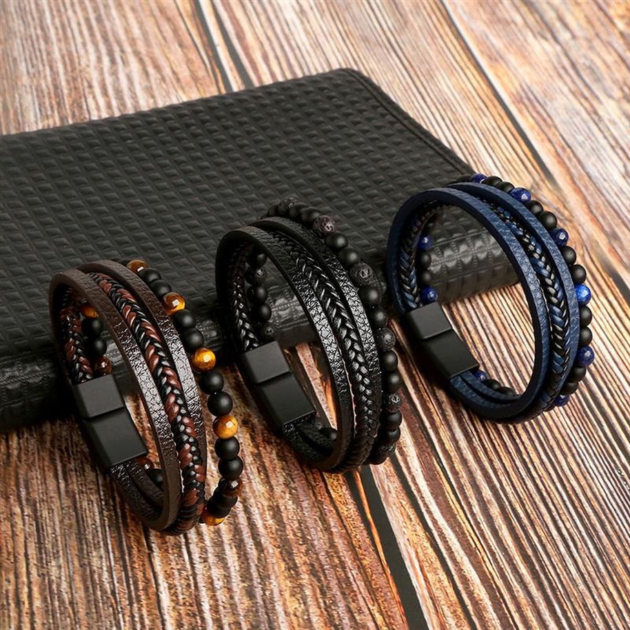 WW | Stilvolles Lederarmband Satz Für Herren