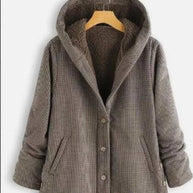 WW | Karierter Wollmantel mit Kapuze