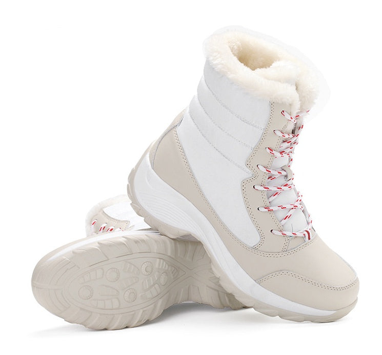 W&W Mode | wasserdichte Winterstiefel mit Plüschfutter, Schnürverschluss und stabiler Sohle