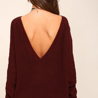 Damen Strickpullover mit tiefem Rückenausschnitt und lässigem Schnitt WW