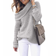 Damen Strickpullover mit schulterfreiem Design und strukturiertem Muster WW