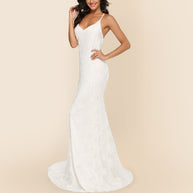 Damen elegantes Abendkleid mit zartem Spitzeneinsatz und verführerischem Rückenausschnitt WW