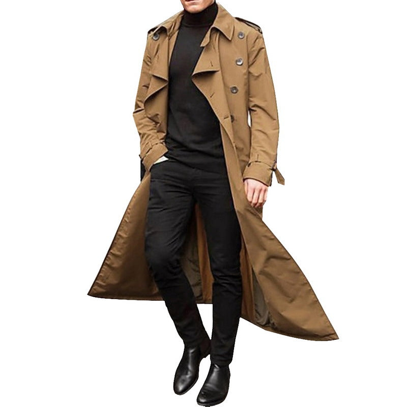 Herren Trenchcoat mit doppelter Knopfleiste und urbanem Design WW