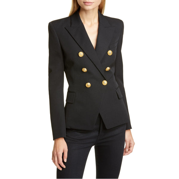 Damen Blazer im doppelten Knopfdesign mit goldenen Akzenten WW