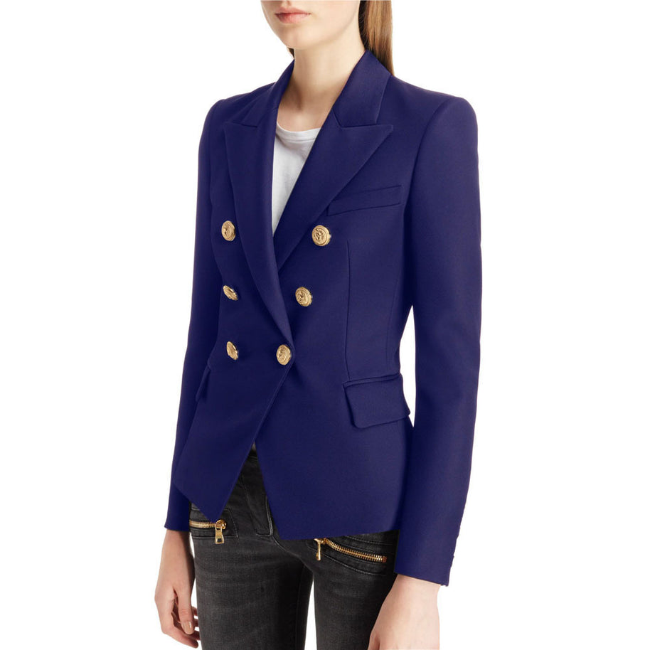 Damen Blazer im doppelten Knopfdesign mit goldenen Akzenten WW
