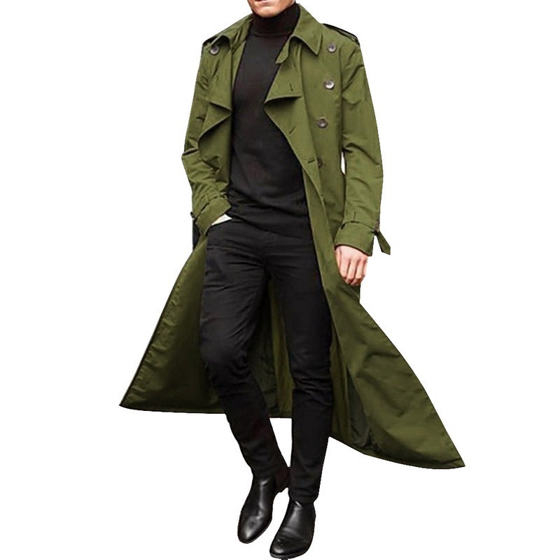 Herren Trenchcoat mit doppelter Knopfleiste und urbanem Design WW