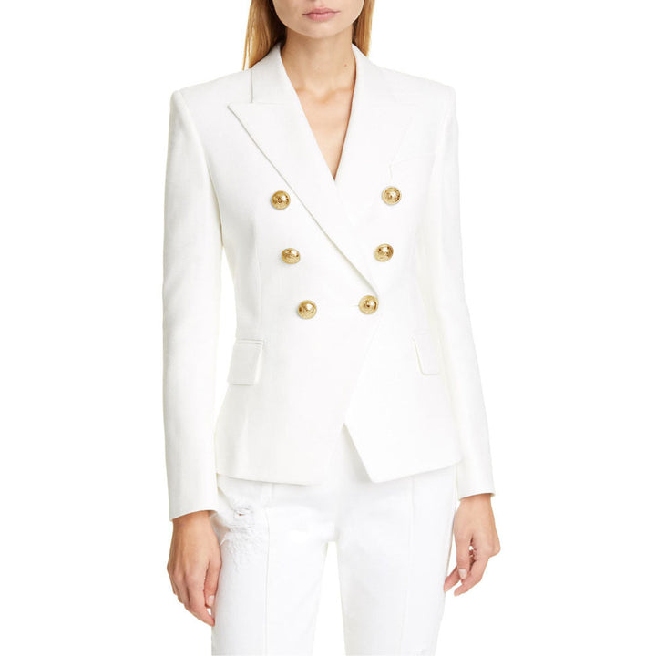 Damen Blazer im doppelten Knopfdesign mit goldenen Akzenten W&W Mode