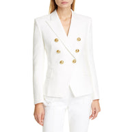 Damen Blazer im doppelten Knopfdesign mit goldenen Akzenten WW