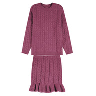 Damen Strickjacke mit dekorativem Zopfmuster und Knopfdetails WW