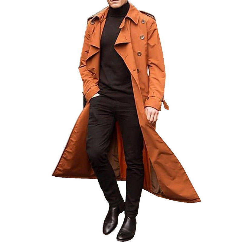 Herren Trenchcoat mit doppelter Knopfleiste und urbanem Design WW