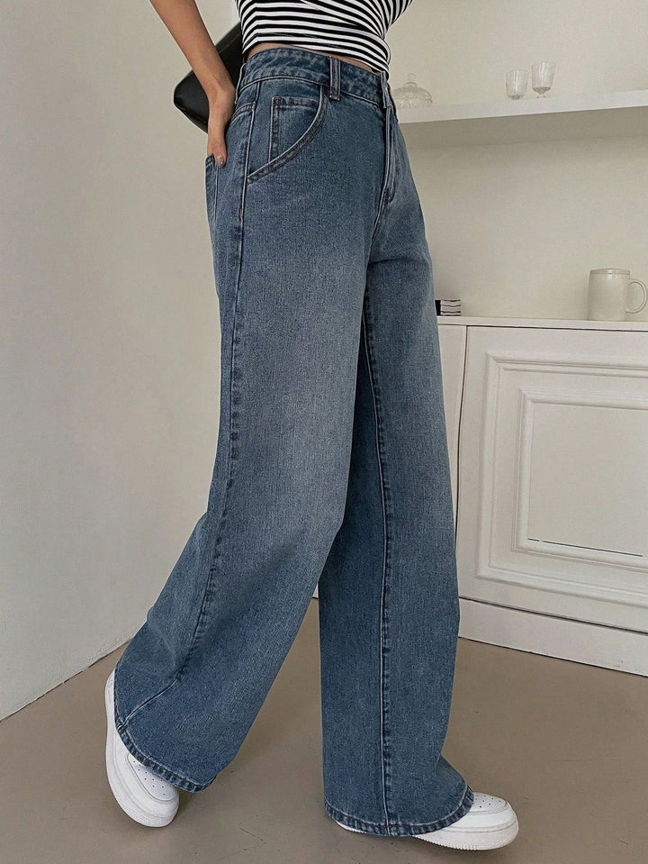 W&W Mode | Figurfreundliche High-Waist Weite Jeans