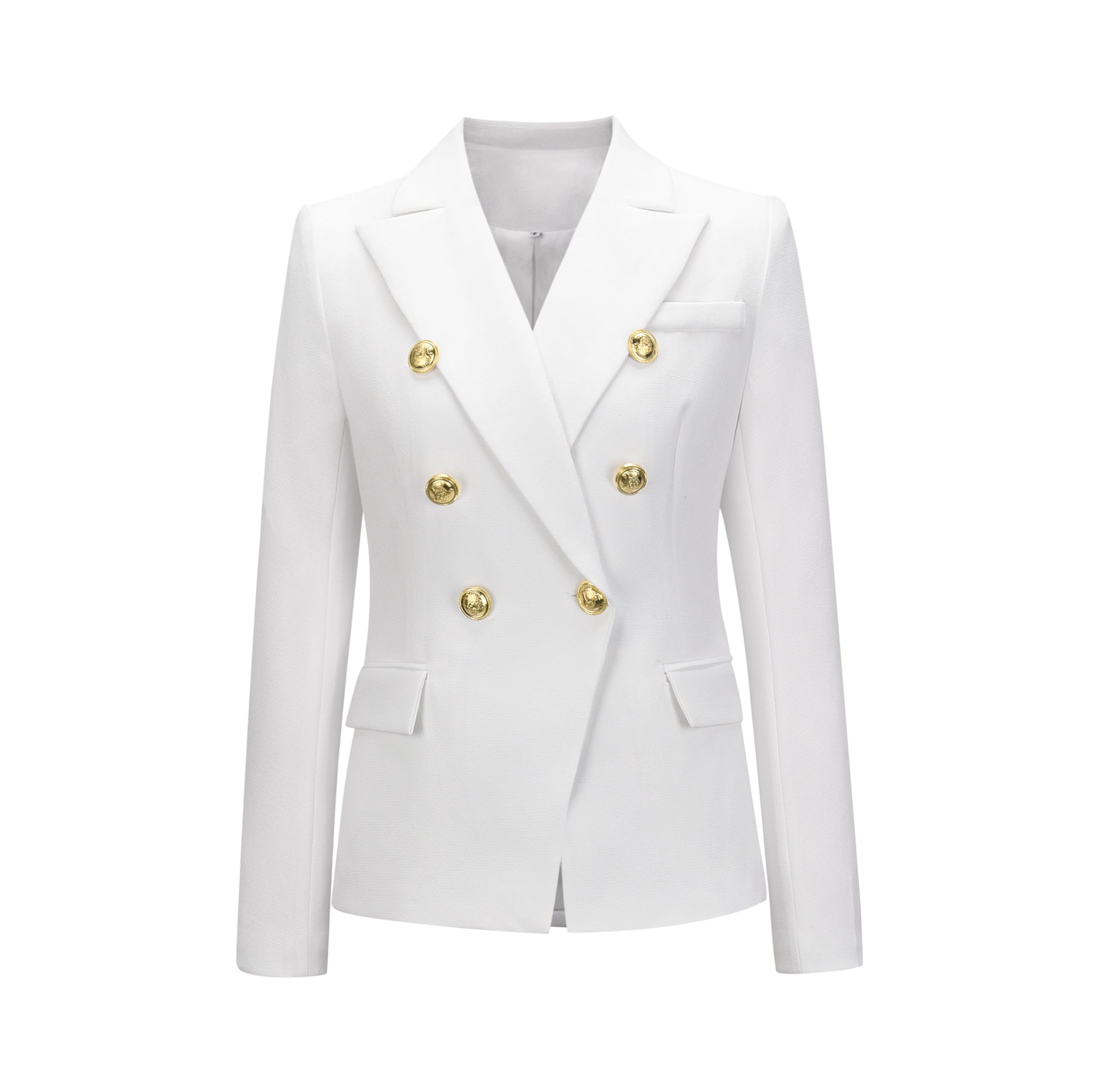 Damen Blazer im doppelten Knopfdesign mit goldenen Akzenten WW