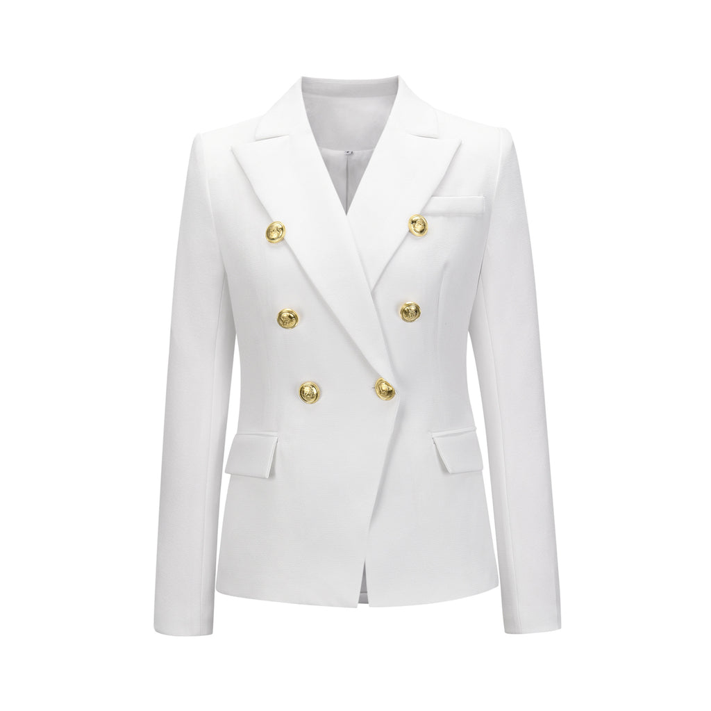Damen Blazer im doppelten Knopfdesign mit goldenen Akzenten WW