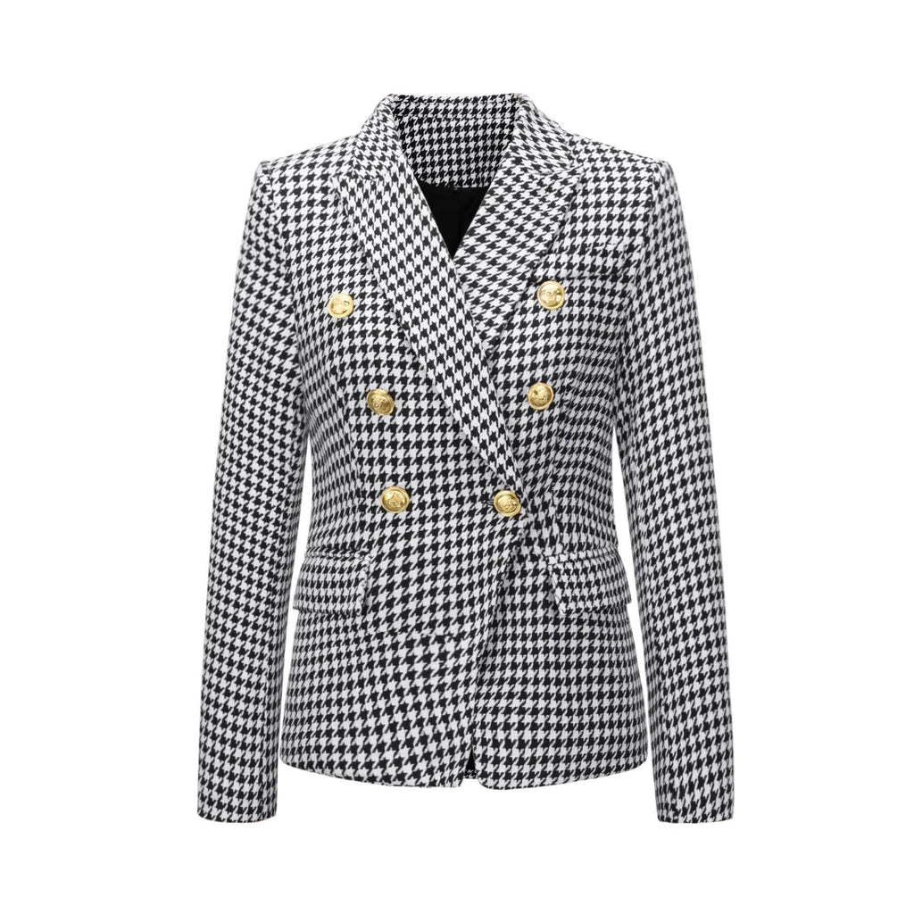Damen Blazer im doppelten Knopfdesign mit goldenen Akzenten WW