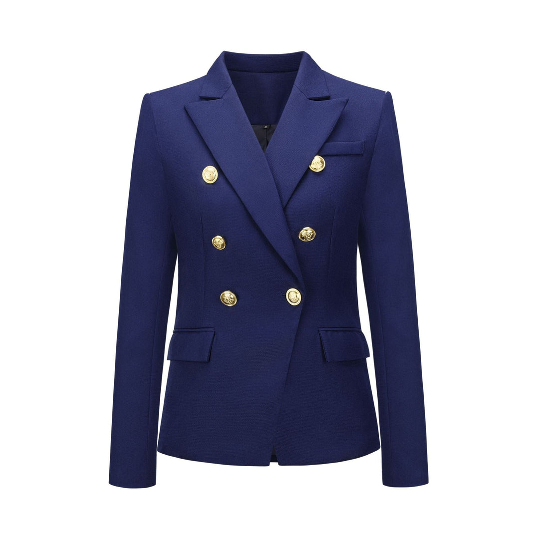 Damen Blazer im doppelten Knopfdesign mit goldenen Akzenten W&W Mode
