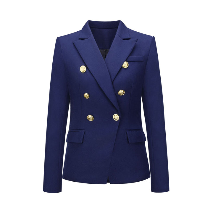 Damen Blazer im doppelten Knopfdesign mit goldenen Akzenten W&W Mode