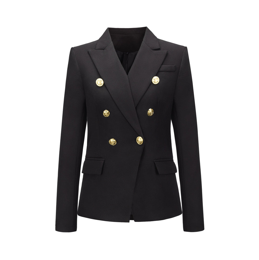 Damen Blazer im doppelten Knopfdesign mit goldenen Akzenten W&W Mode