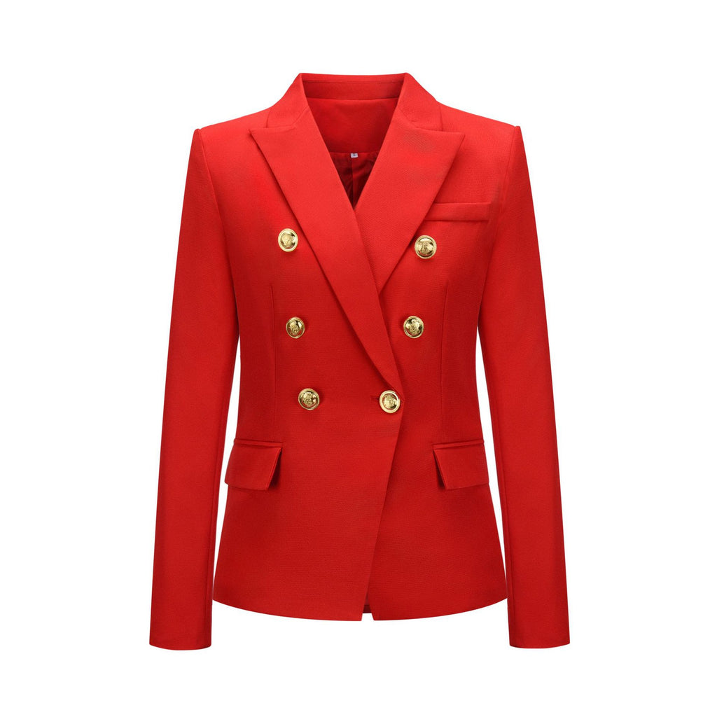 Damen Blazer im doppelten Knopfdesign mit goldenen Akzenten WW