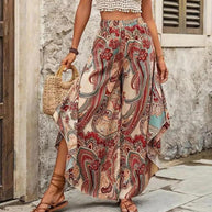 WW | Boho Paisley-Hose mit weitem Bein