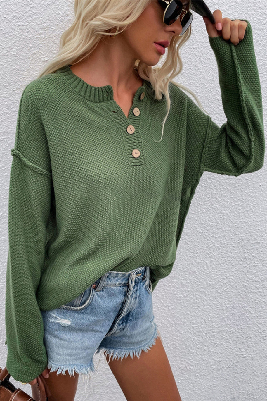 WW Solid Color Übergrößen V-Ausschnitt Pullover