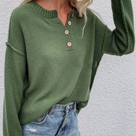 WW Solid Color Übergrößen V-Ausschnitt Pullover