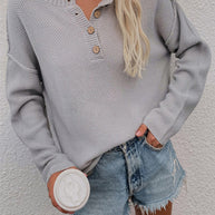 WW Solid Color Übergrößen V-Ausschnitt Pullover