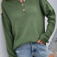 WW Solid Color Übergrößen V-Ausschnitt Pullover