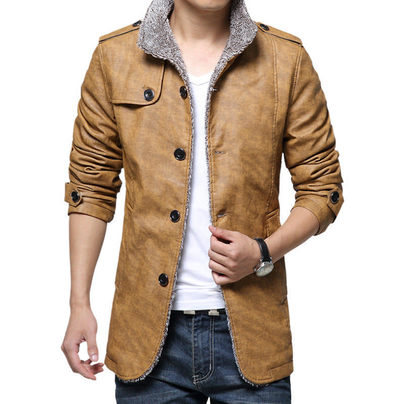 WW | herren lederjacke mit fleecefutter