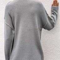 WW Solid Color Übergrößen V-Ausschnitt Pullover