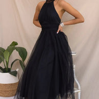 WW | Halter Tüll Midi Kleid