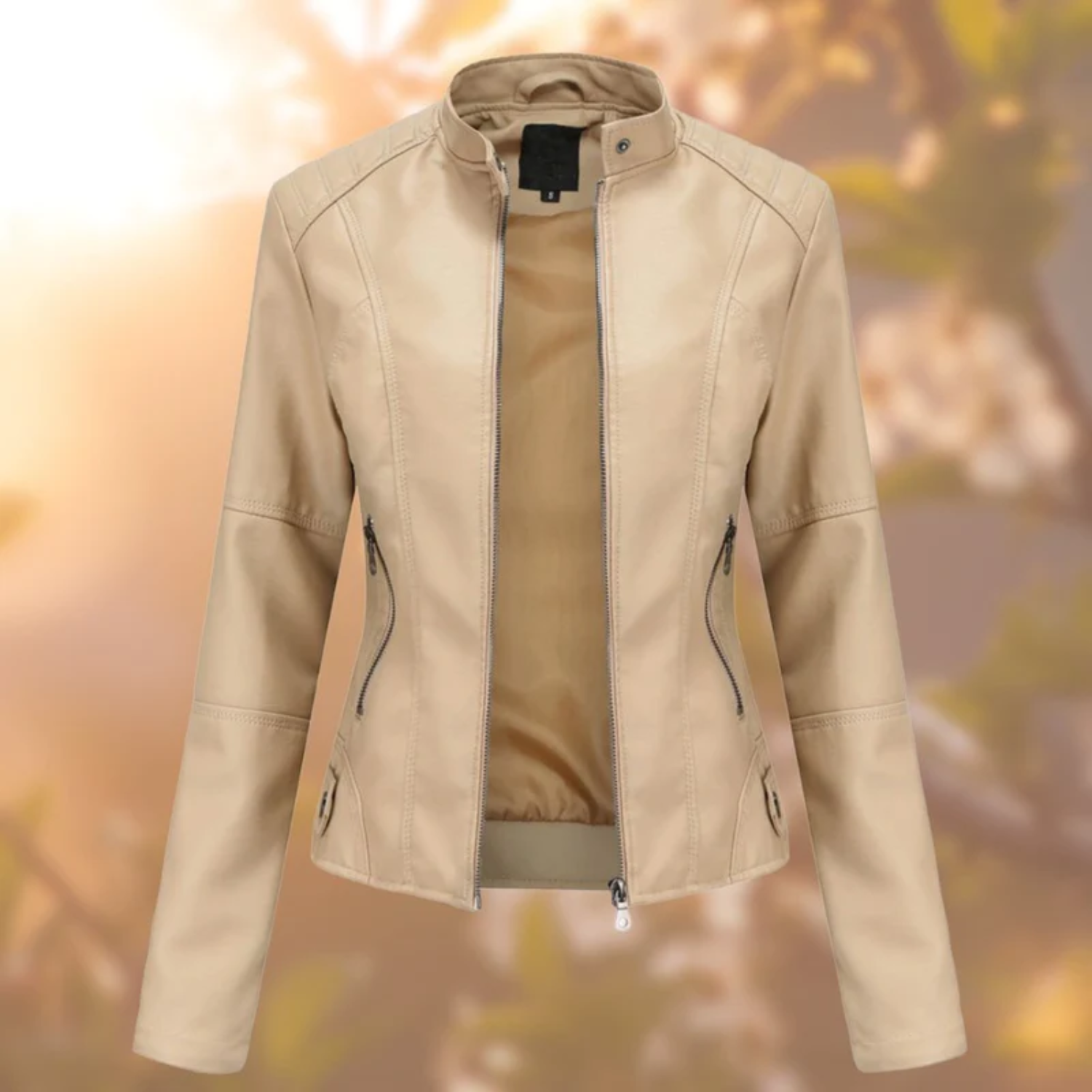 WW | Bequemes Lederjacke Mit Vollem Ärmel