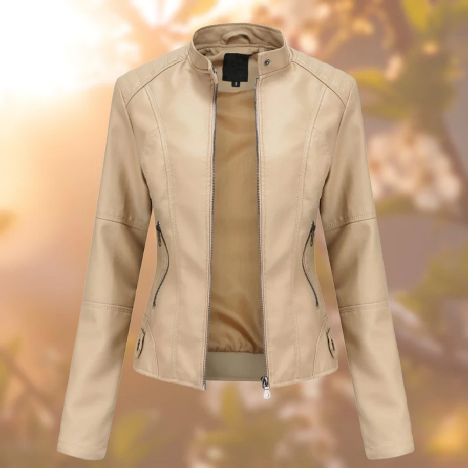 WW | Bequemes Lederjacke Mit Vollem Ärmel