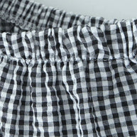 WW | Gestuftes Gingham-Midirock mit Rüschendetail