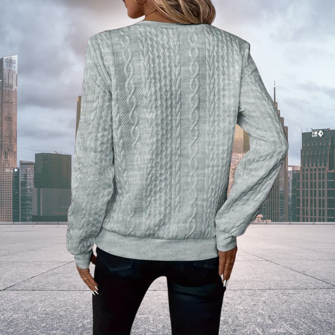 WW | Strickpullover mit halbem Reißverschluss Damen