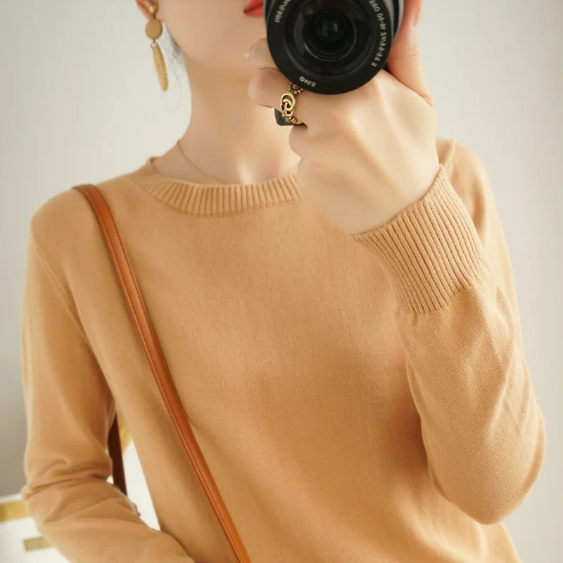 W&W Mode | Cashmere Pullover Damen Klassischer Rundhals, Weich & Atmungsaktiv