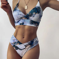 WW Bikini | Eleganter Bikini mit Marmorprint