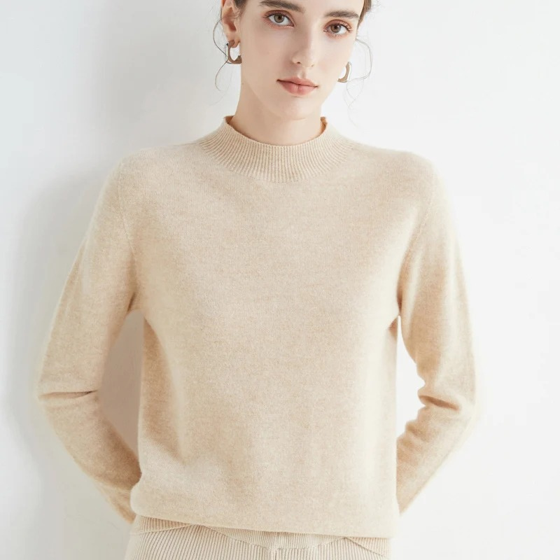 WW | Cashmere Pullover Damen Rundhals Weicher und Leichter Strickpullover