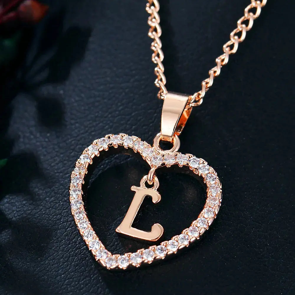 WW | Buchstaben Zirkon Liebe Kette Schmuck Anhänger