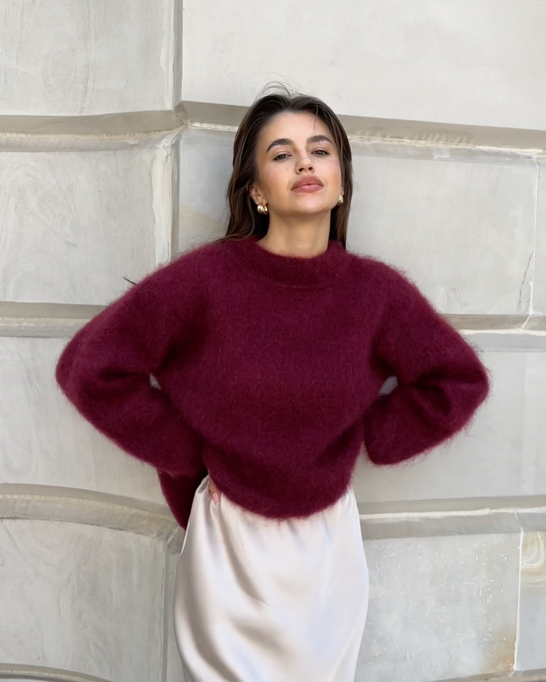 WW | Mohair Mischpullover mit Rundhalsausschnitt