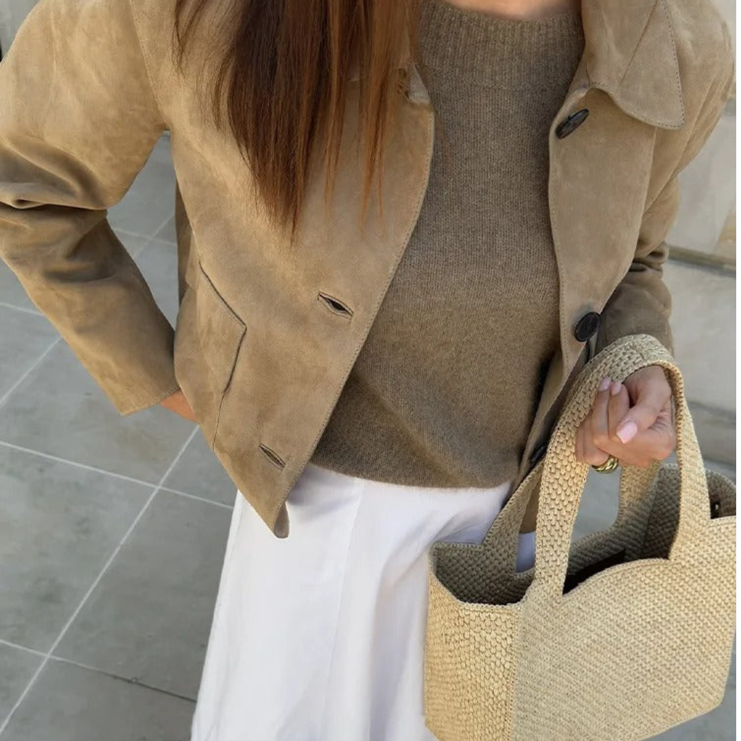 W&W Mode | Beige Lederjacke