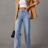 WW | Rosiedress Zeitlose Zerlegte Gerade Bein Splice Jeans