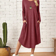 W&W - Langärmeliges lockeres Kleid