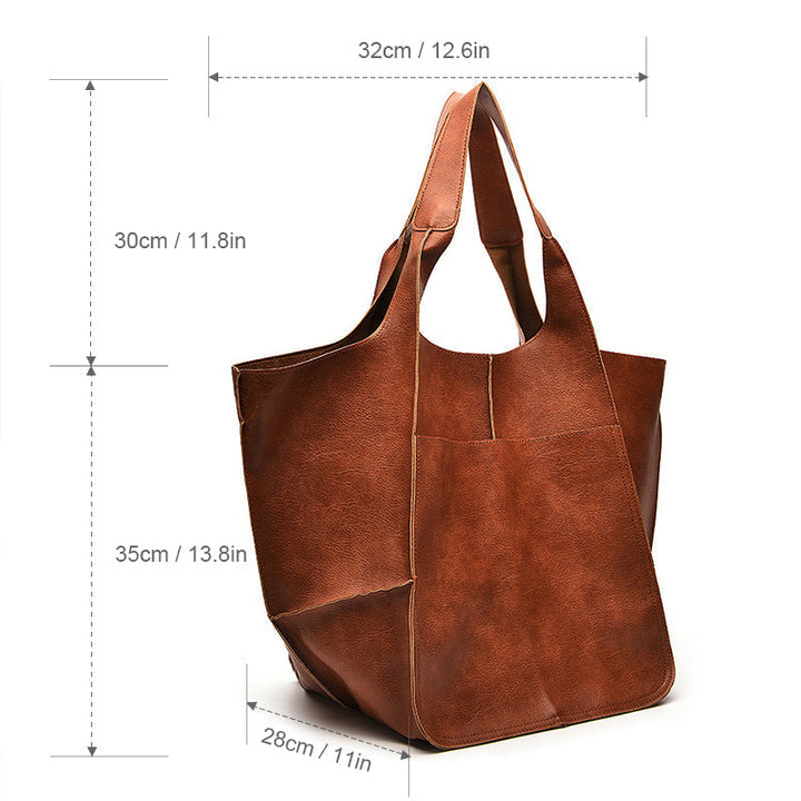 W&W Mode | Überdimensionale Leder Schultertasche für Damen