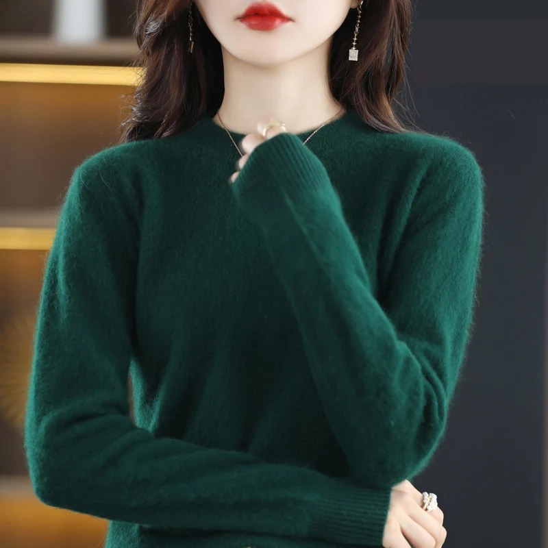 W&W Mode | Kaschmir Pullover Damen Luxuriöser Rundhalsausschnitt, Weich & Modisch