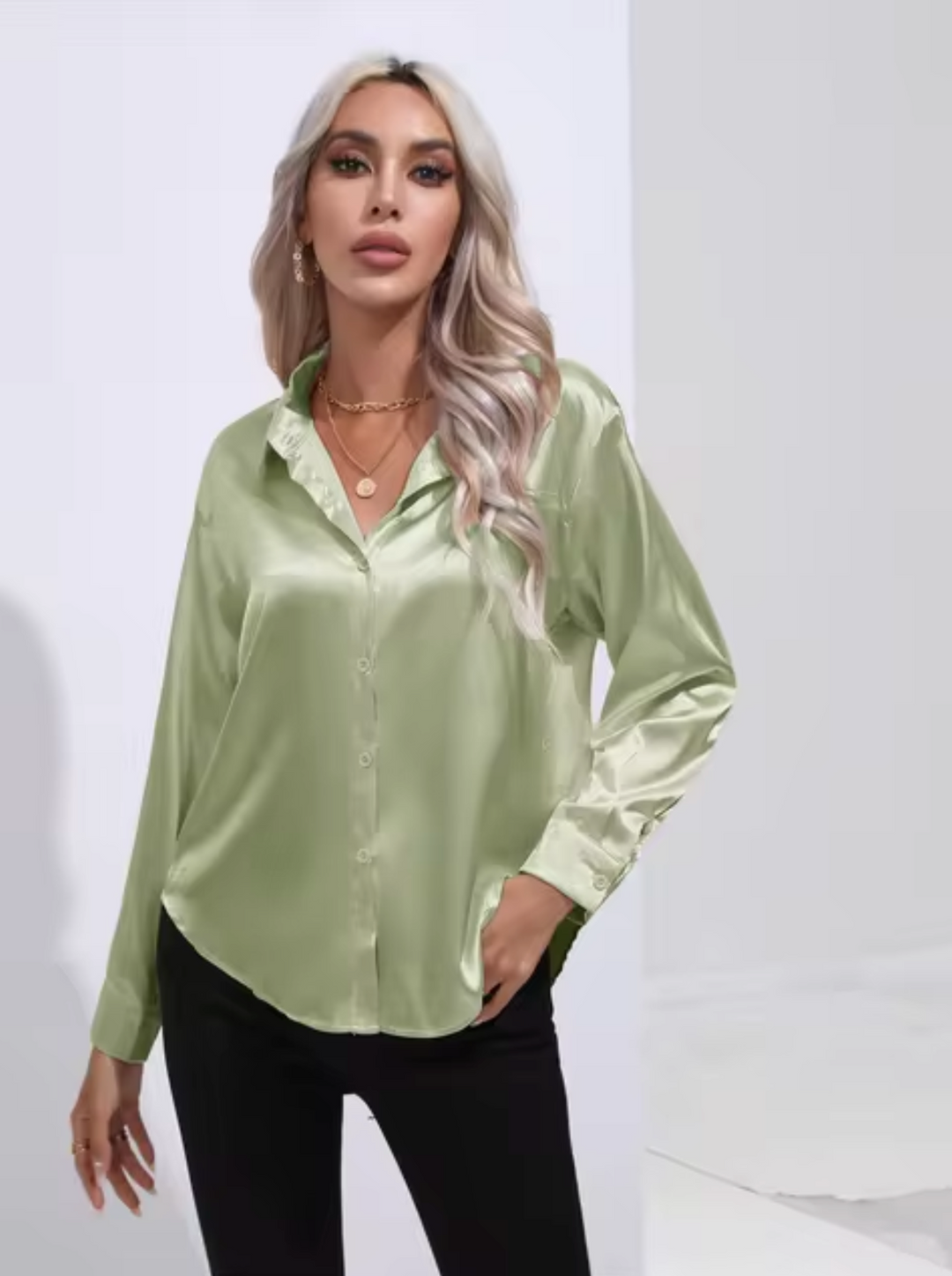 W&W Mode | Langarm-Satinbluse