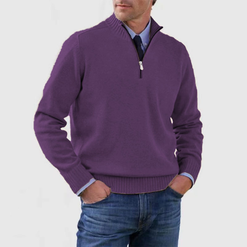 WW | Herrenpullover Mit Halbem Reißverschluss
